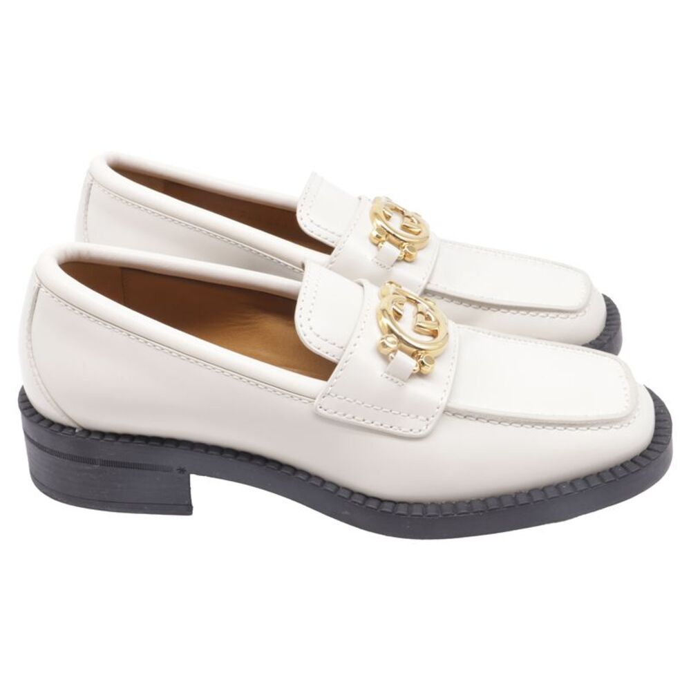 Gucci Interlocking G Loafers in White Leather